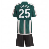 Dětský Fotbalový dres Manchester United Jadon Sancho #25 2023-24 Venkovní Krátký Rukáv (+ trenýrky)